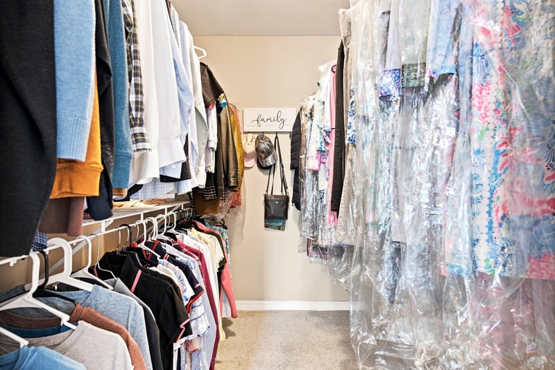 Walk-in closet with hanging clothes at 7800 Point Meadows Dr, Jacksonville, FL 32256