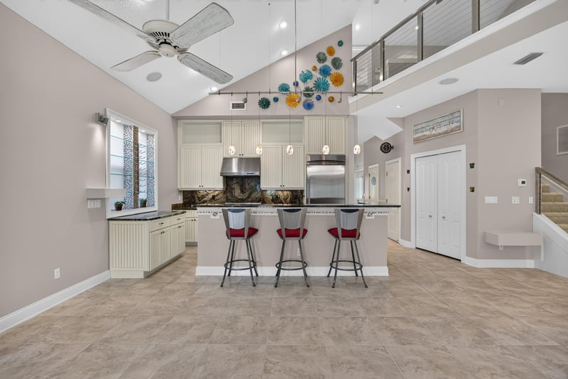 Kitchen with island and pendant lighting at 117 Island Cottage Way, St. Augustine, FL 32080