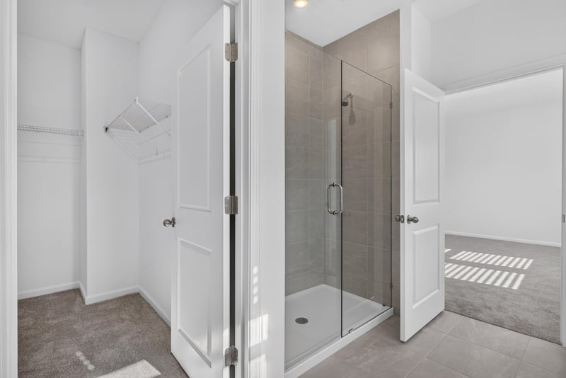 Bathroom walk-in shower with glass door at 269 Bluegrass Wy, St. Augustine, FL 32092