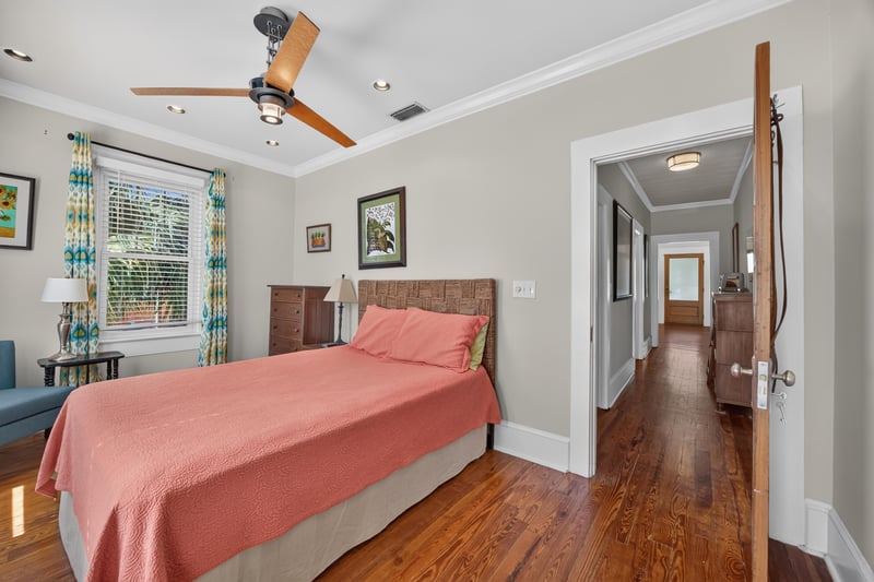 Bedroom with two twin beds and a ceiling fan at 1555 Belmonte Ave, Jacksonville, FL 32207