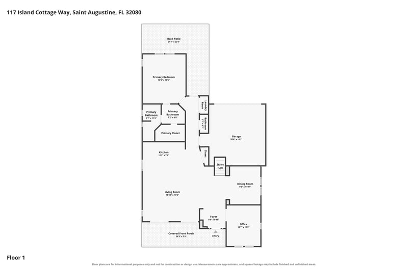 Floor plan 1 drawn by Megapixeler, Island Cottage Way, St. Augustine