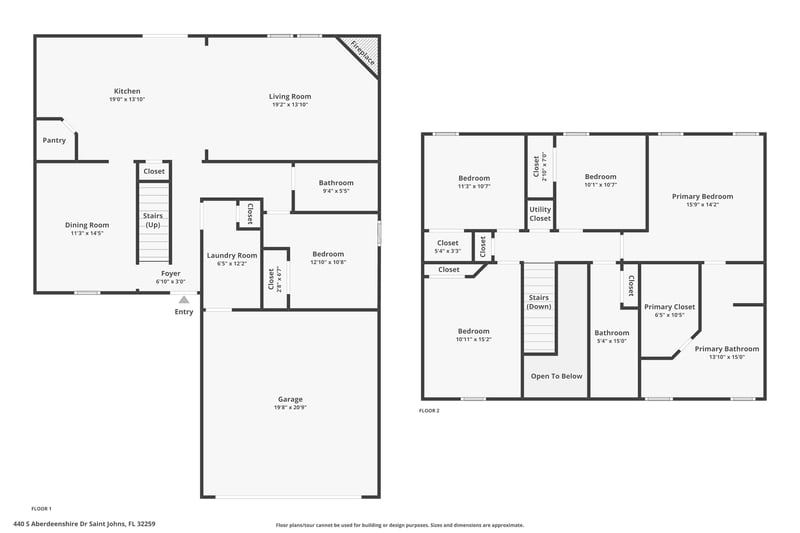Floor plan 1 of 440 S Aberdeenshire Dr, St. Johns, FL 32259