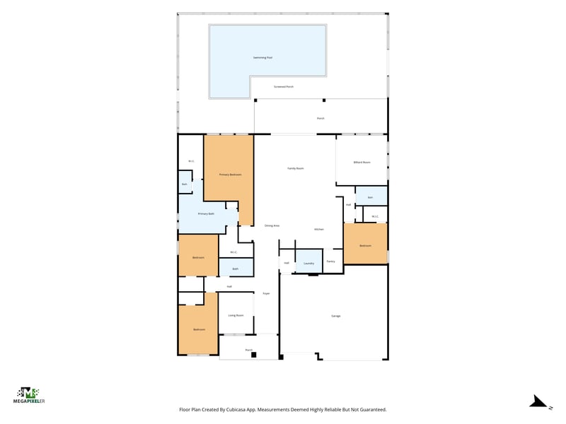 Floor plan showing the bedroom and living area layout at 785 Back Creek Dr, St. Augustine, FL 32092
