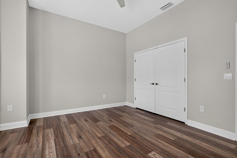 Bedroom with wood floor and ceiling fan at 4109 Eagle Landing Pkwy, Orange Park, FL 32065